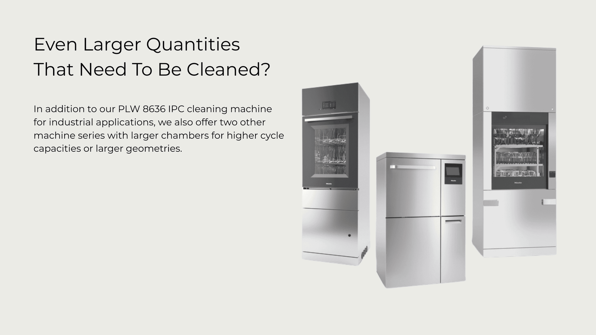 Miele PLW 8636 IPC Larger chambers